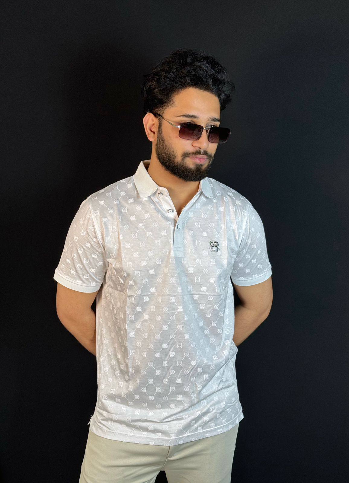 সাদা কালার পোলো টি-শার্ট-GS